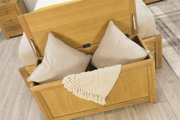 Kensington Natural Oak Blanket Box - The Oak Bed Store