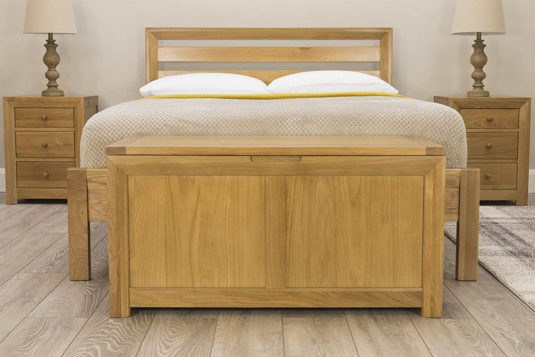 Kensington Solid Natural Oak Bed Frame - 4ft6 Double - The Oak Bed Store