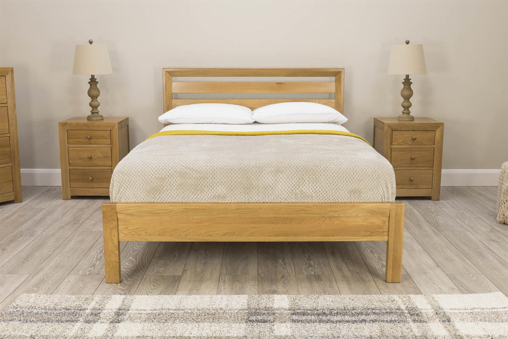 Kensington Solid Natural Oak Bed Frame - 4ft6 Double - The Oak Bed Store