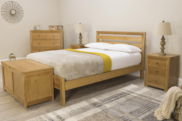 Kensington Solid Natural Oak Bed Frame - 4ft6 Double - The Oak Bed Store