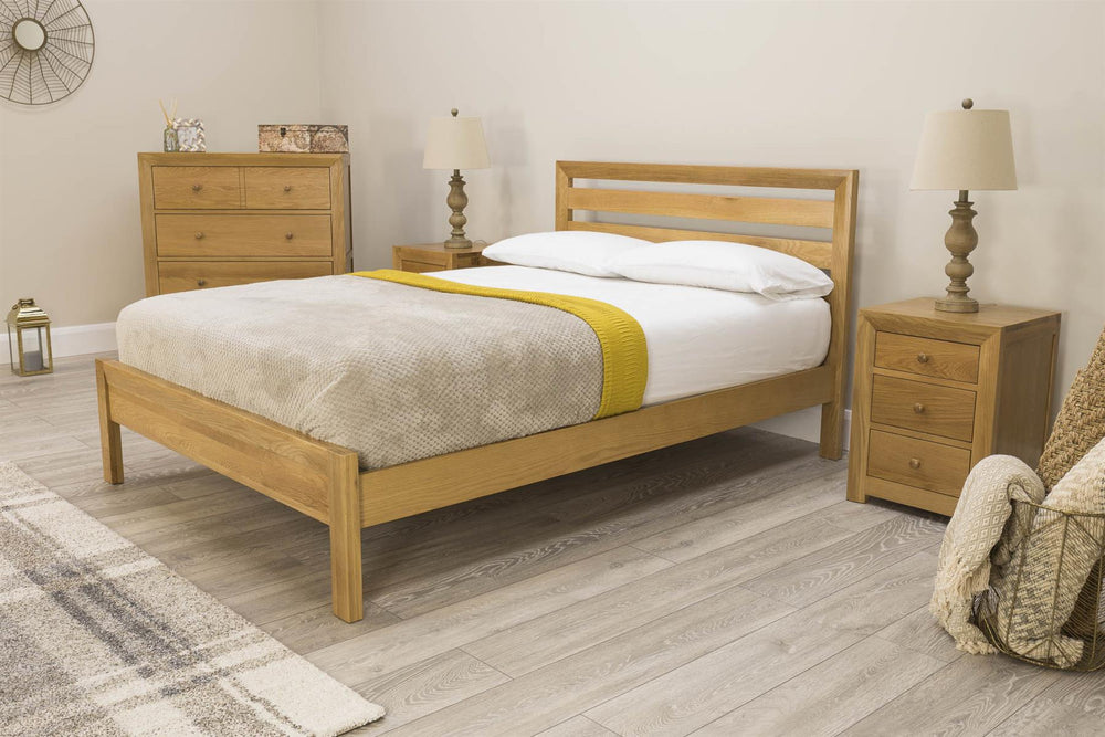 Kensington Solid Natural Oak Bed Frame - 5ft King Size - The Oak Bed Store