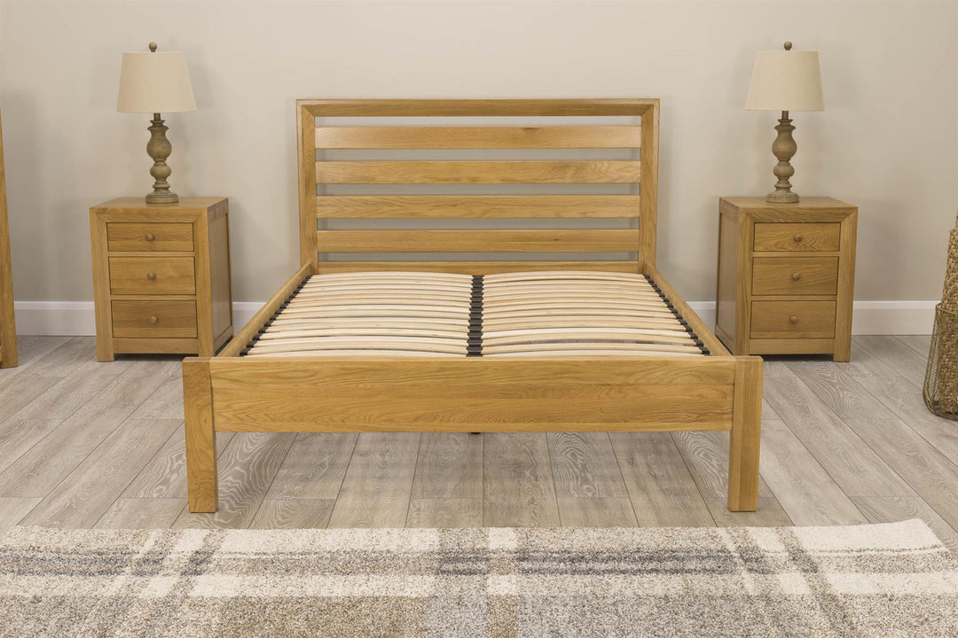 Kensington Solid Natural Oak Bed Frame - 6ft Super King - The Oak Bed Store