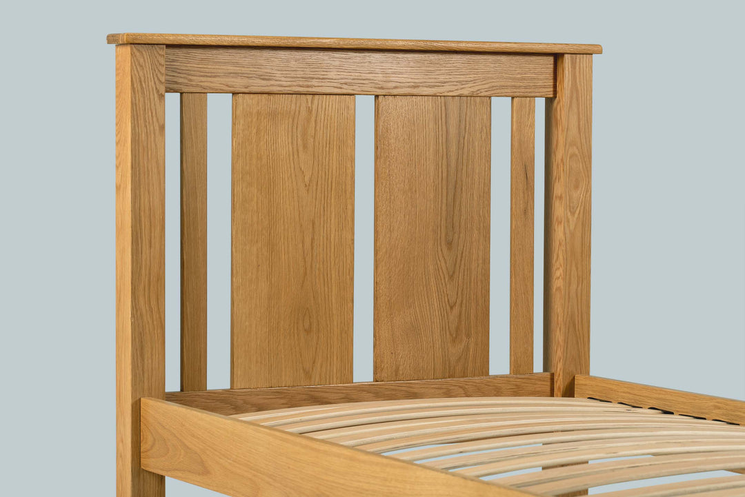 Lyon Solid Natural Oak Bed Frame - 3ft Single - The Oak Bed Store