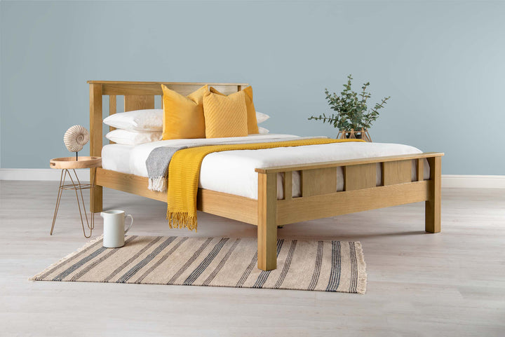 Lyon Solid Natural Oak Bed Frame - 4ft Small Double - The Oak Bed Store