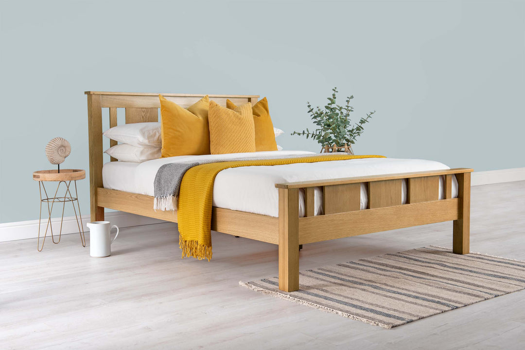 Lyon Solid Natural Oak Bed Frame - 4ft Small Double - The Oak Bed Store