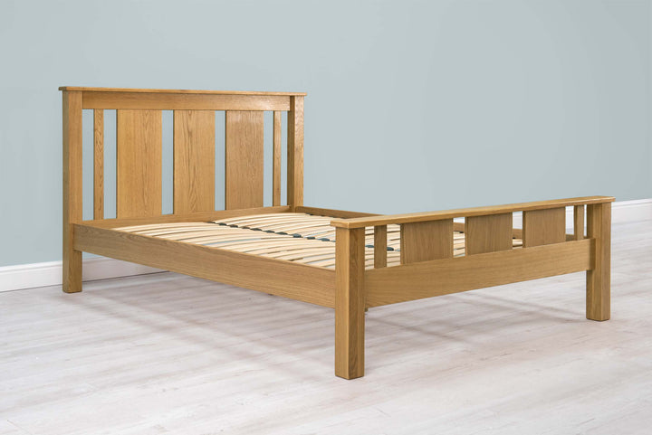 Lyon Solid Natural Oak Bed Frame - 4ft6 Double - The Oak Bed Store