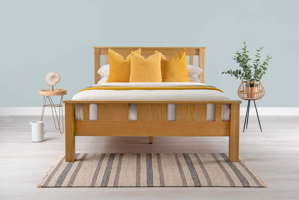 Lyon Solid Natural Oak Bed Frame - 5ft King Size - The Oak Bed Store