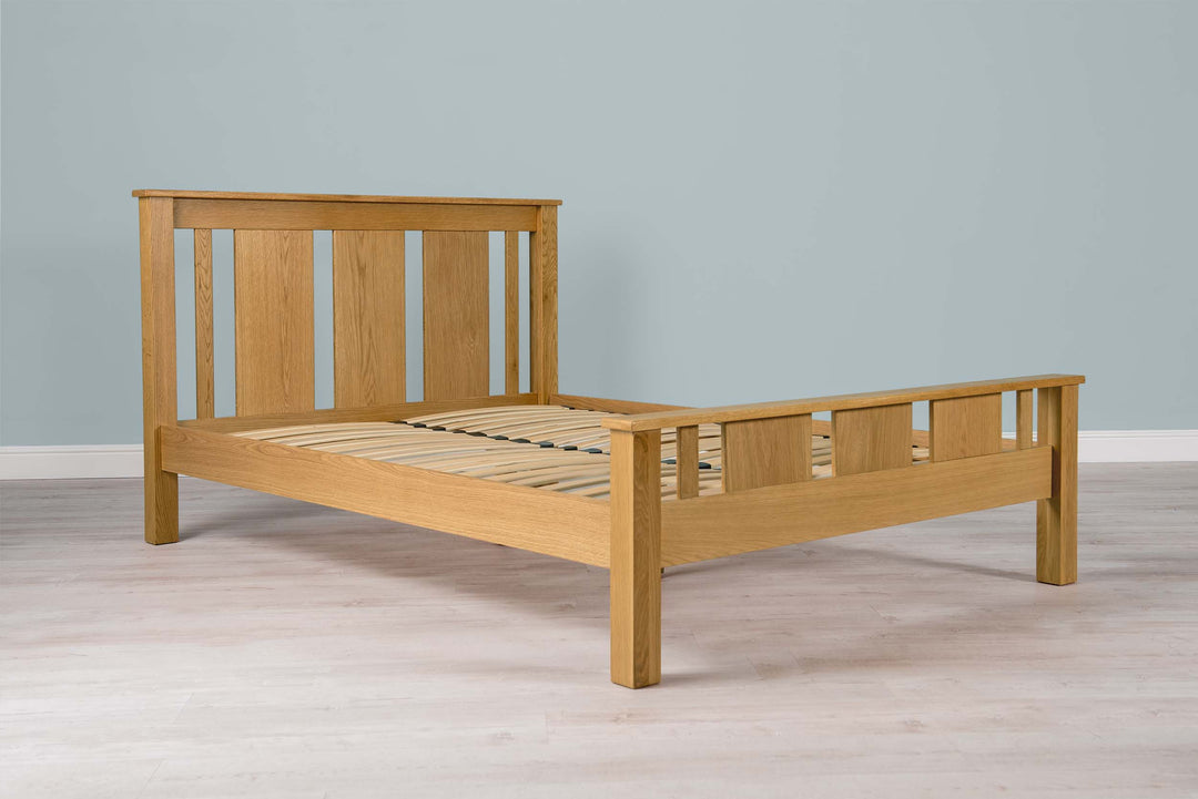 Lyon Solid Natural Oak Bed Frame - 6ft Super King - The Oak Bed Store