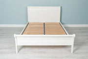 Mayfair Soft White Solid Wood Sleigh Bed Frame - 4ft6 Double - B GRADE - The Oak Bed Store