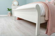 Mayfair Soft White Solid Wood Sleigh Bed Frame - 5ft King Size - The Oak Bed Store