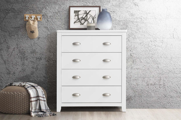 Milan Bright White 4 Drawer Chest of Drawers - The Oak Bed Store