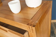 Natural Oak 2 Over 3 Drawer Chest of Drawers - Style 5 - The Oak Bed Store