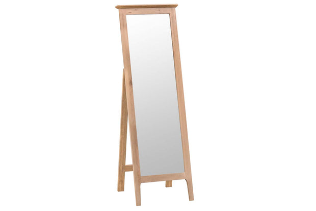 New Thornton Natural Oak Cheval Mirror - The Oak Bed Store