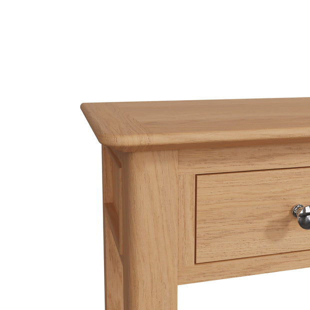 New Thornton Natural Oak Console Table - The Oak Bed Store