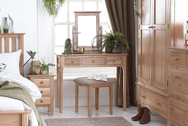 New Thornton Natural Oak Dressing Table - The Oak Bed Store