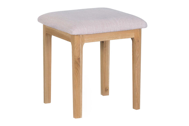 New Thornton Natural Oak Dressing Table Stool - The Oak Bed Store