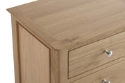New Thornton Natural Oak Extra Large 3 Drawer Bedside Table - The Oak Bed Store