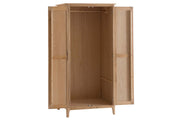 New Thornton Natural Oak Full Hanging Double Wardrobe - The Oak Bed Store