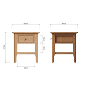 New Thornton Natural Oak Lamp Table - The Oak Bed Store