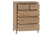 New Thornton Natural Oak Large 2 Over 3 Chest of Drawers - The Oak Bed Store
