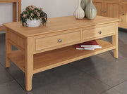 New Thornton Natural Oak Large Coffee Table - The Oak Bed Store