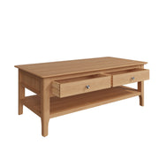 New Thornton Natural Oak Large Coffee Table - The Oak Bed Store