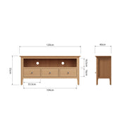 New Thornton Natural Oak Large TV Cabinet - The Oak Bed Store