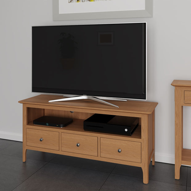 New Thornton Natural Oak Large TV Cabinet - The Oak Bed Store