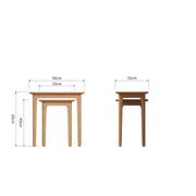 New Thornton Natural Oak Nest Of 2 Tables - The Oak Bed Store