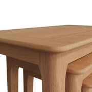 New Thornton Natural Oak Nest Of 3 Tables - The Oak Bed Store