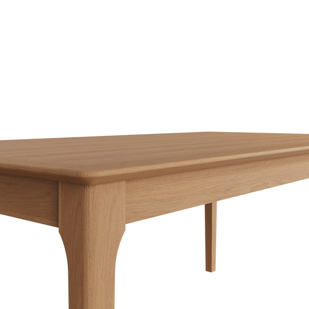 New Thornton Natural Oak Rectangular Fixed Top Dining Table - 1.8m - The Oak Bed Store