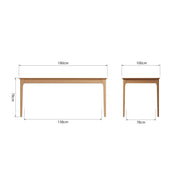 New Thornton Natural Oak Rectangular Fixed Top Dining Table - 1.8m - The Oak Bed Store