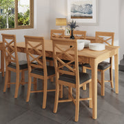 New Thornton Natural Oak Rectangular Fixed Top Dining Table - 1.8m - The Oak Bed Store