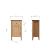 New Thornton Natural Oak Small Cupboard - The Oak Bed Store