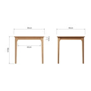 New Thornton Natural Oak Square Fixed Top Dining Table - 85cm - The Oak Bed Store