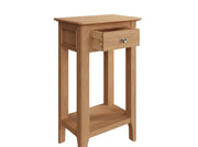 New Thornton Natural Oak Telephone Table - The Oak Bed Store