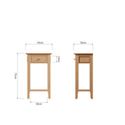 New Thornton Natural Oak Telephone Table - The Oak Bed Store