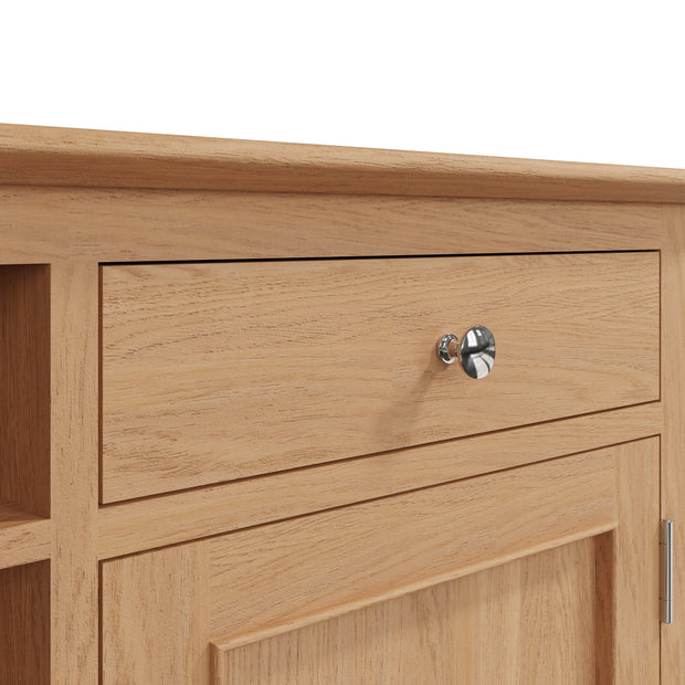 New Thornton Natural Oak Wine Cabinet - The Oak Bed Store