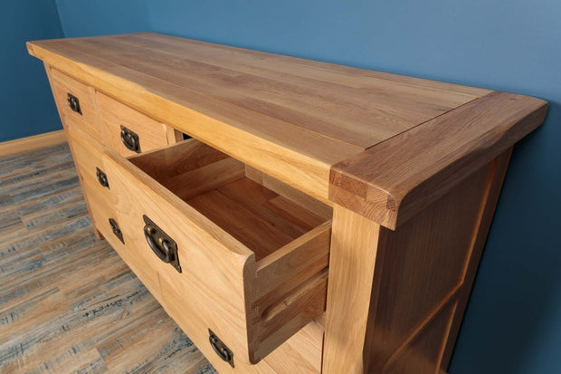 Newbury Natural Solid Oak 3 Over 4 Drawer Chest of Drawers - The Oak Bed Store