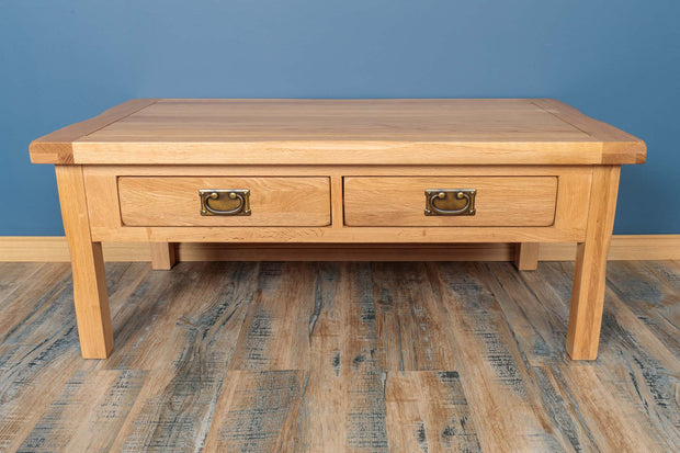 Newbury Natural Solid Oak Coffee Table - The Oak Bed Store