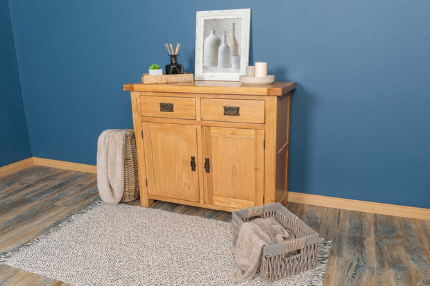 Newbury Natural Solid Oak Small Sideboard - The Oak Bed Store