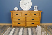 Newbury Rustic Solid Oak 3 Over 4 Drawer Chest of Drawers - The Oak Bed Store