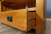 Newbury Rustic Solid Oak Corner TV Unit - The Oak Bed Store