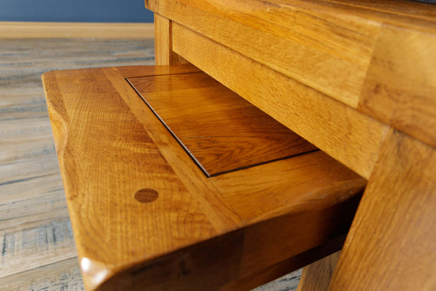 Newbury Rustic Solid Oak Nest of Tables - The Oak Bed Store