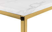 Oscar White Marble Effect Lamp Table - The Oak Bed Store