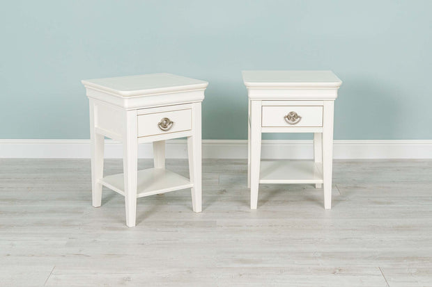 Paris Soft White 1 Drawer Nightstand - The Oak Bed Store