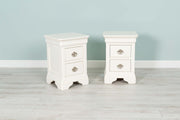 Paris Soft White 2 Drawer Bedside Table - The Oak Bed Store