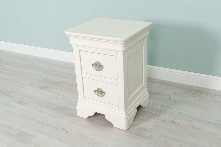 Paris Soft White 2 Drawer Bedside Table (Set of 2) - B GRADE - The Oak Bed Store