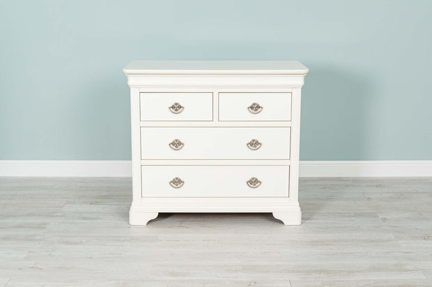 Paris Soft White 2 Over 2 Drawer Chest of Drawers - The Oak Bed Store