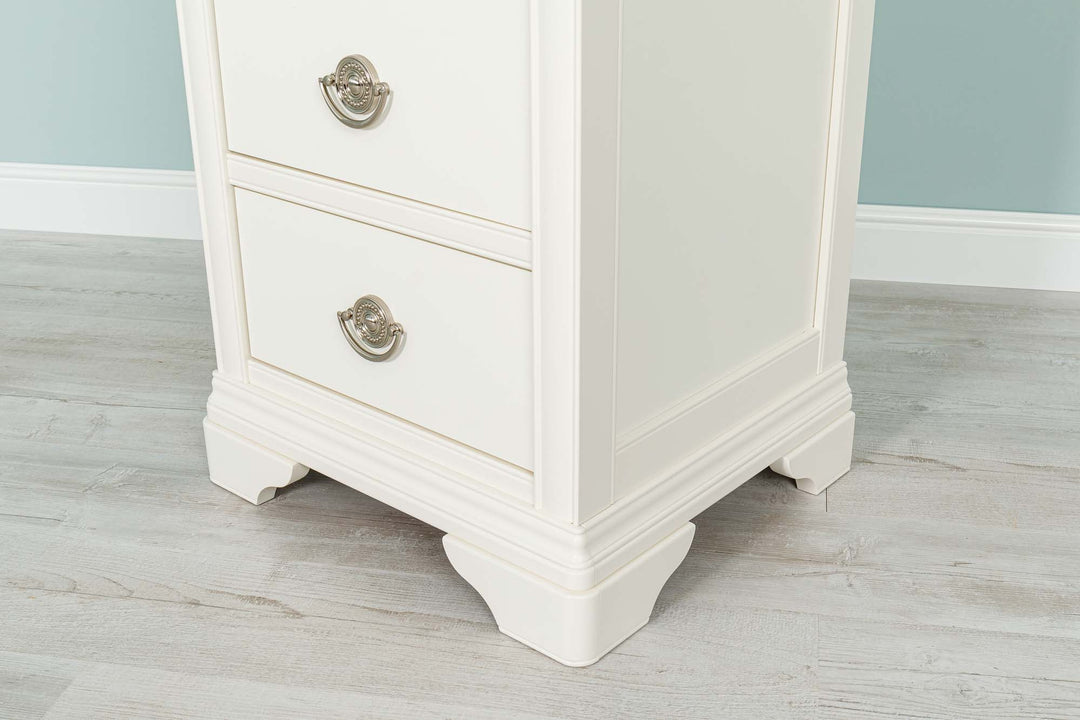 Paris Soft White 6 Drawer Wellington Chest of Drawers - The Oak Bed Store